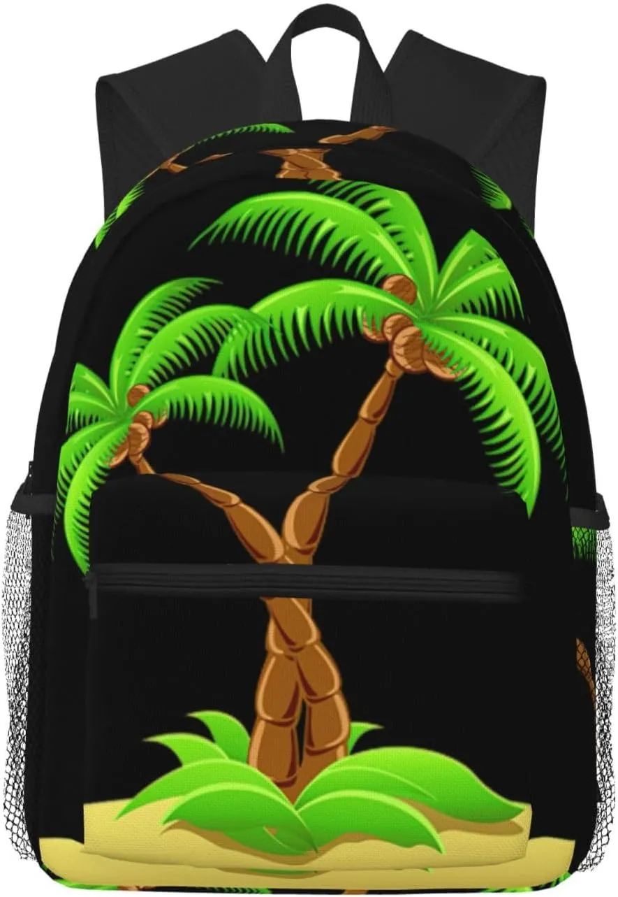3d Palm Tree Print Backpack For Men And Women Lightweight Backpack Casual Daypack For Workplace Travel