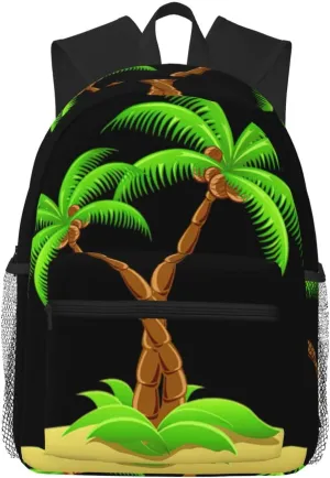 3d Palm Tree Print Backpack For Men And Women Lightweight Backpack Casual Daypack For Workplace Travel