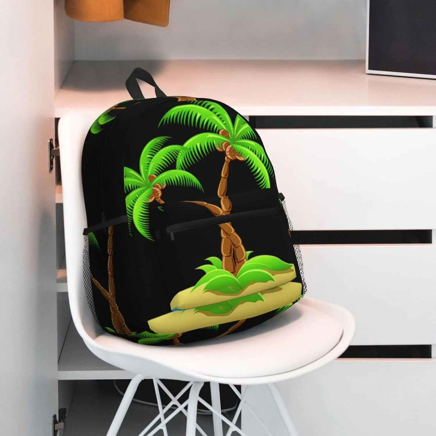3d Palm Tree Print Backpack For Men And Women Lightweight Backpack Casual Daypack For Workplace Travel