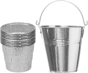 AJinTeby Grill Drip Grease Bucket with 10 Pack Aluminum Disposable Bucket Insert Foil Liners for Traeger,Oklahoma Joe's, Camp Chef, Pit Boss and Other Pellet Smoker Grills