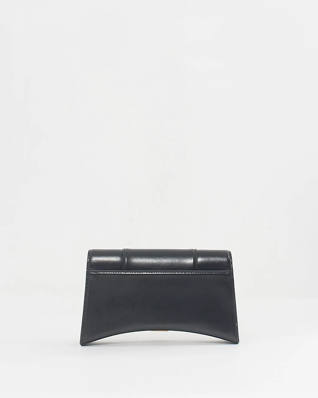 Balenciaga Black Smooth Leather Box Hourglass Wallet on a Chain