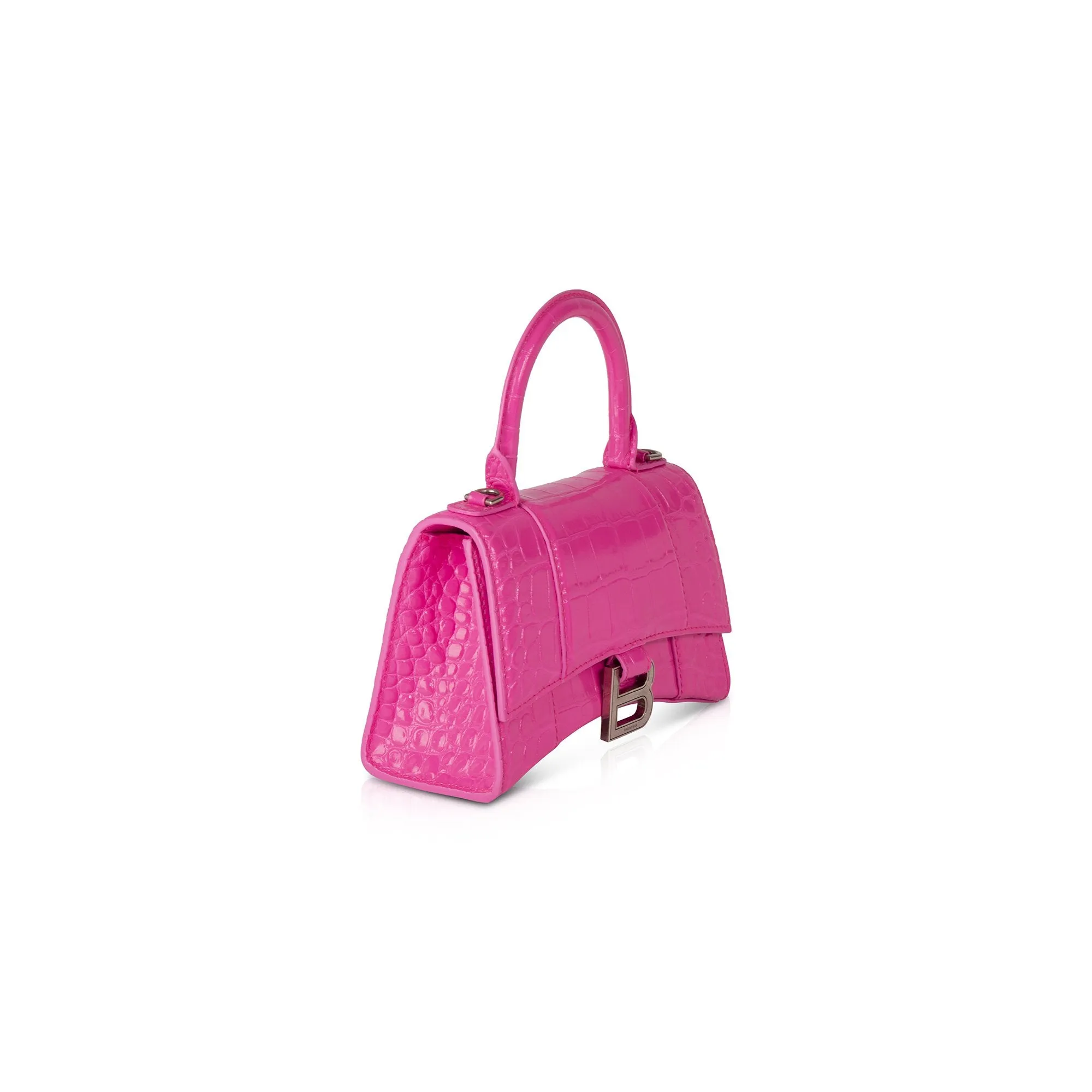 Balenciaga Croc-Embossed Hourglass XS Top Handle Bag