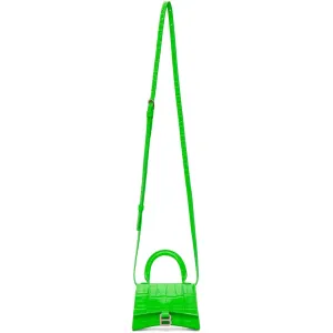 Balenciaga Green Croc Mini Hourglass Bag