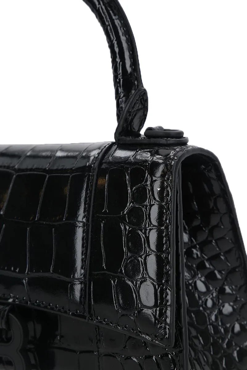 BALENCIAGA Hourglass XS in Croc Embossed Leather