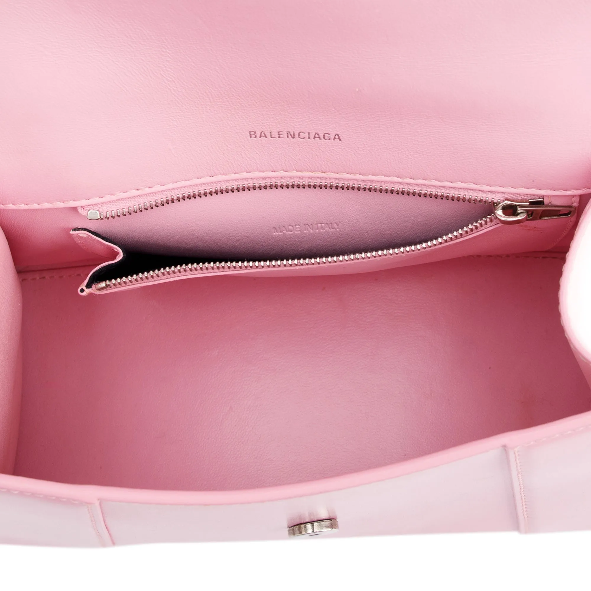 Balenciaga Small Pink Hourglass Top Handle Bag W/ Strap
