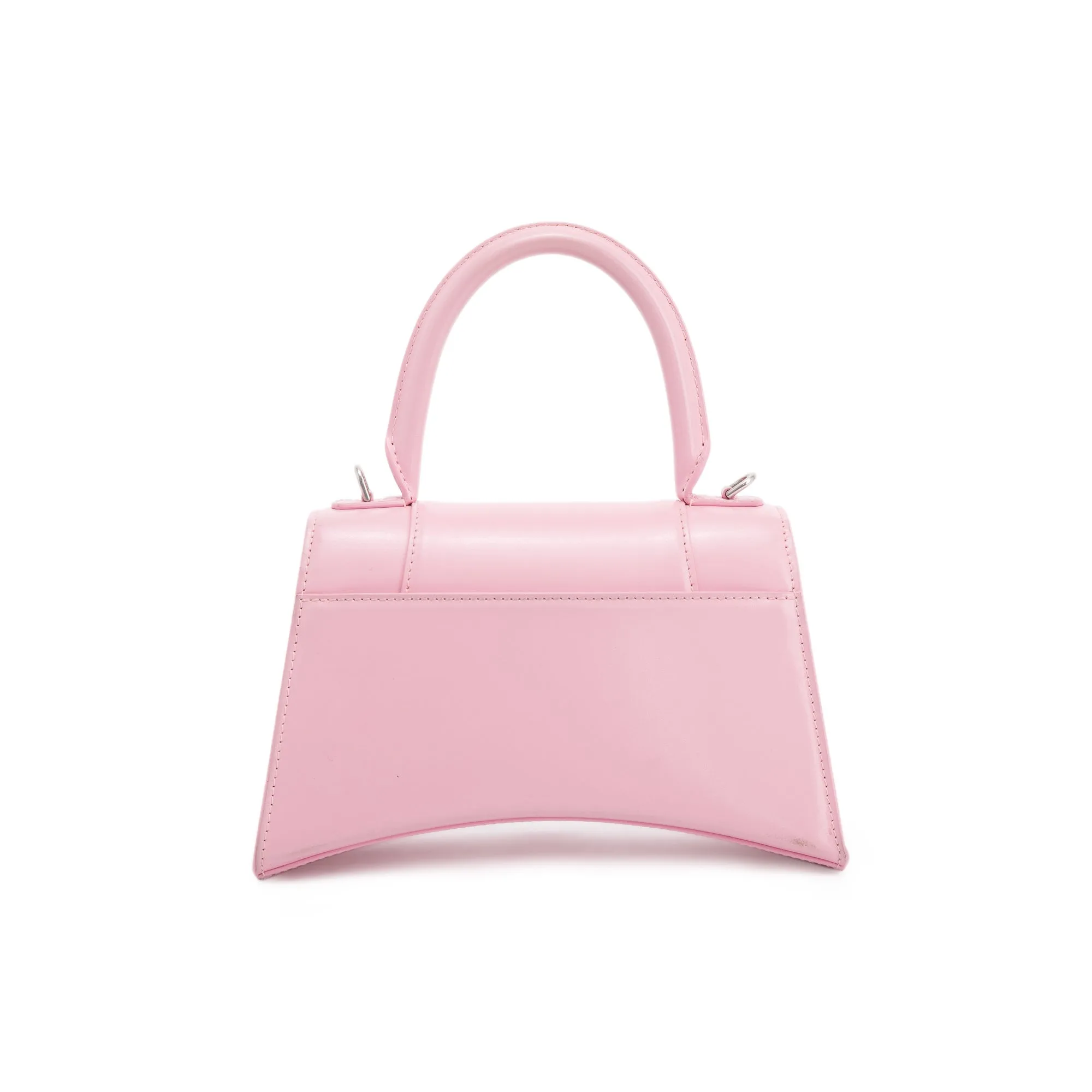 Balenciaga Small Pink Hourglass Top Handle Bag W/ Strap