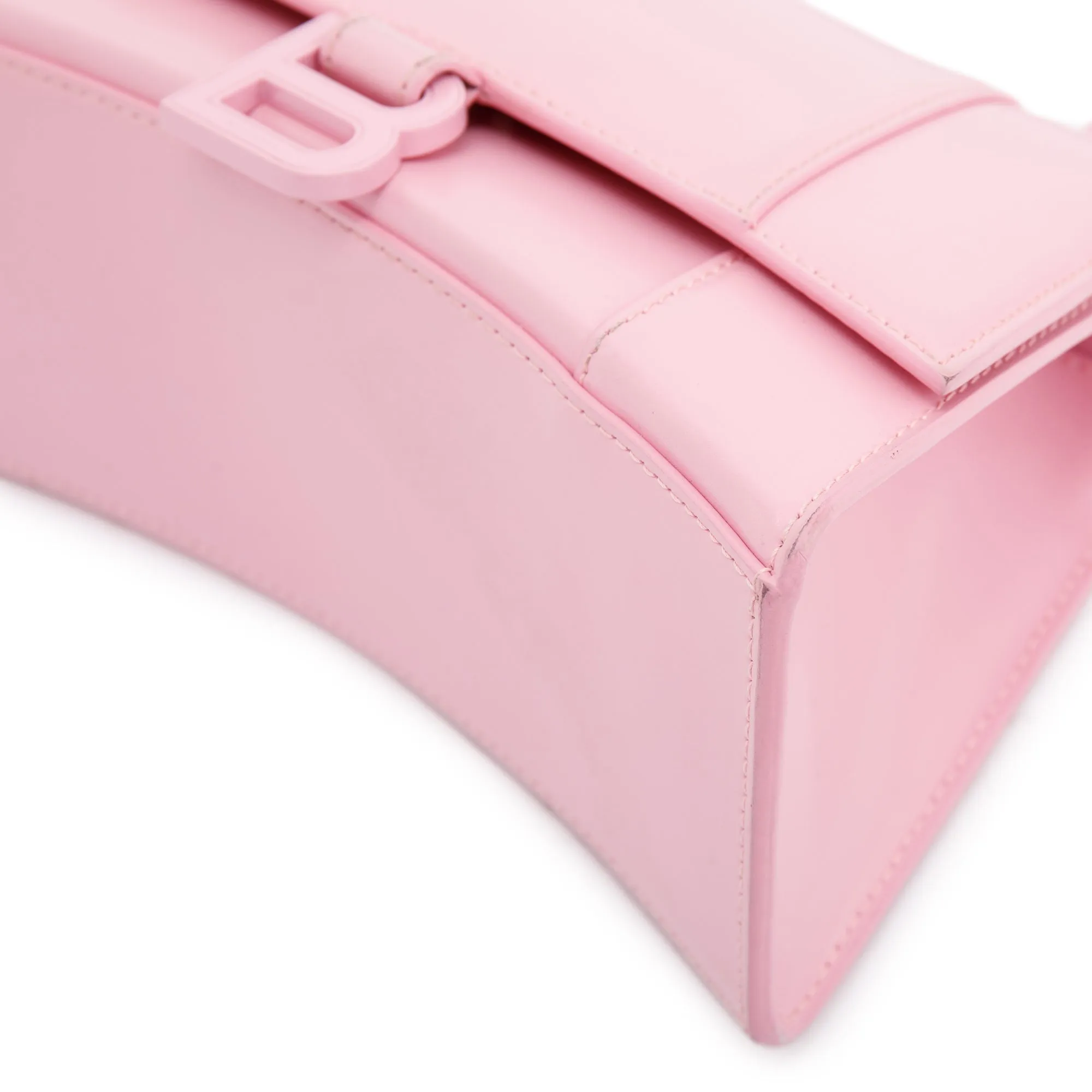 Balenciaga Small Pink Hourglass Top Handle Bag W/ Strap