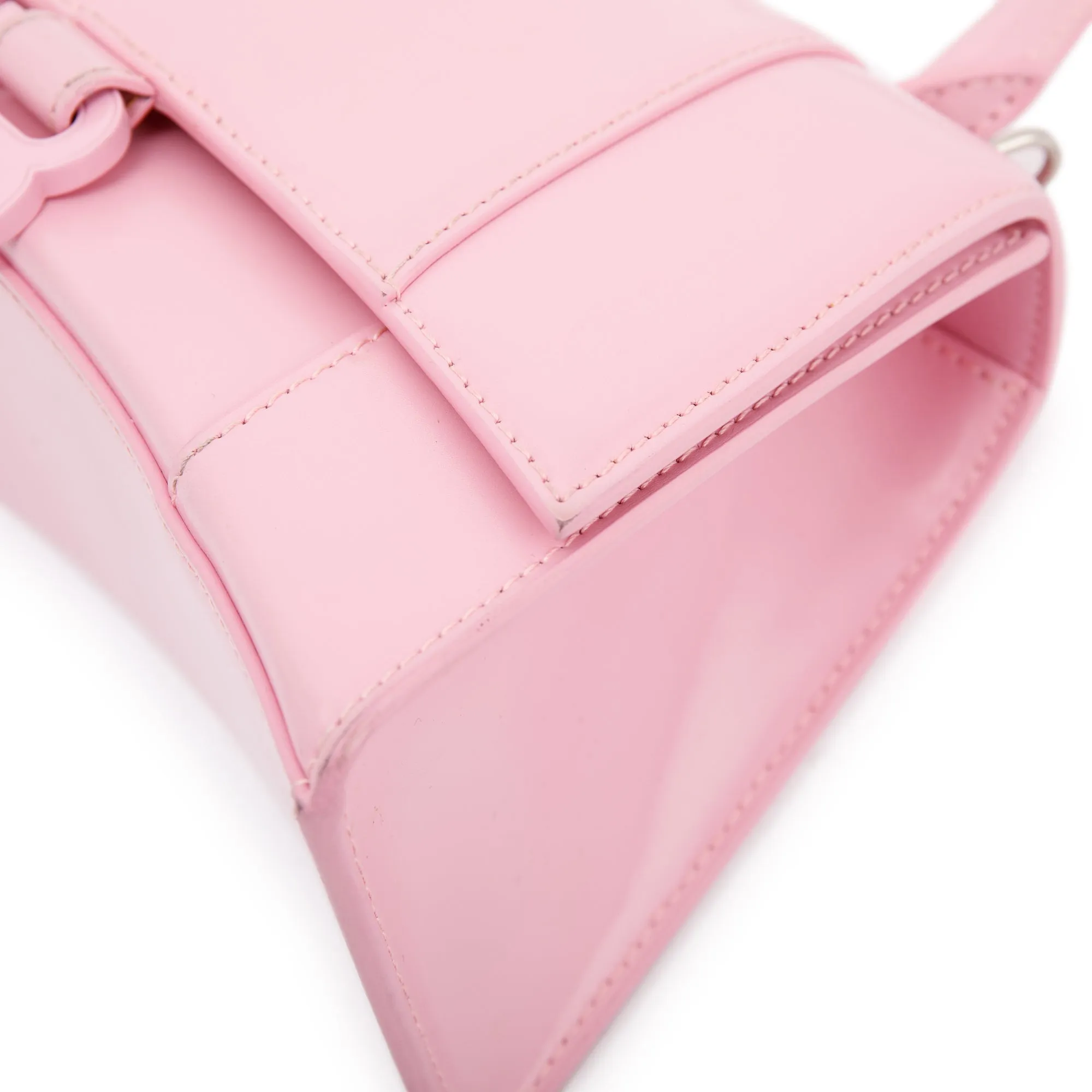 Balenciaga Small Pink Hourglass Top Handle Bag W/ Strap