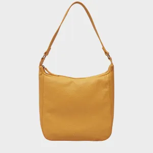 'BIANCA' Burnt Orange Pebble Grain Leather Slouchy Hobo Bag