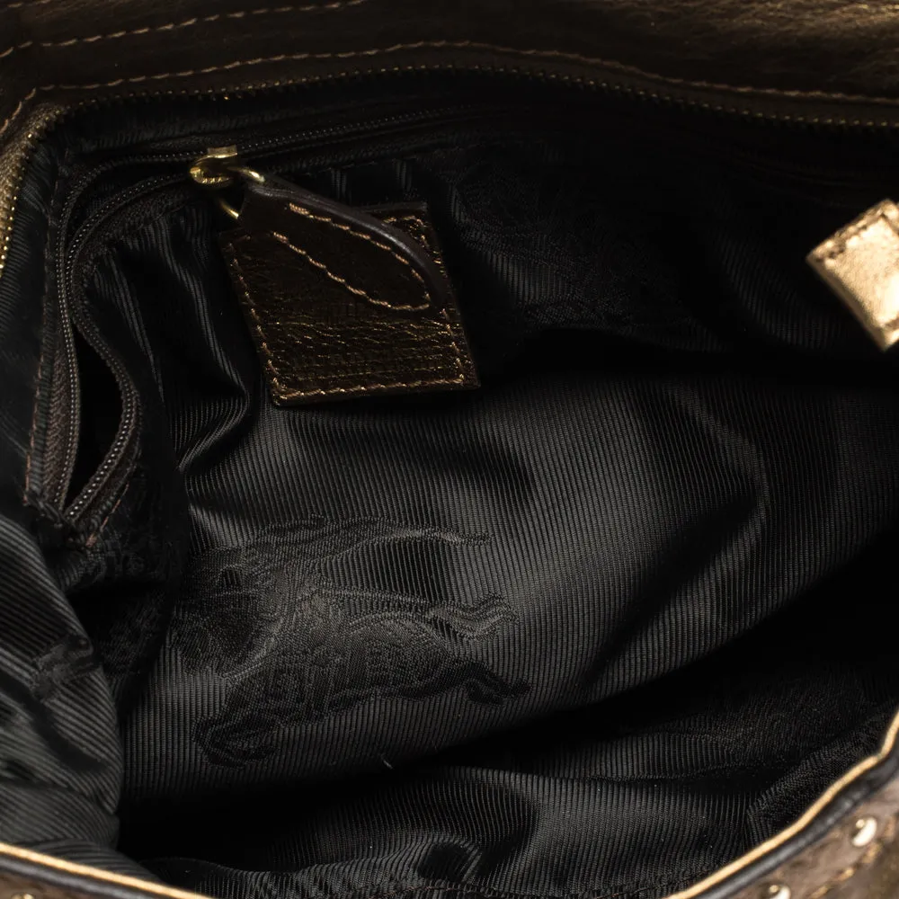Burberry Gold Leather Hartley Hobo