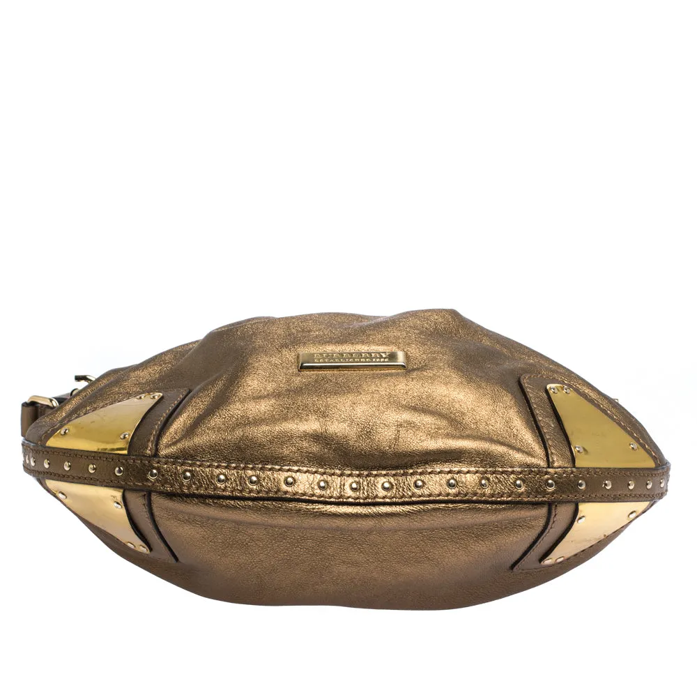 Burberry Gold Leather Hartley Hobo