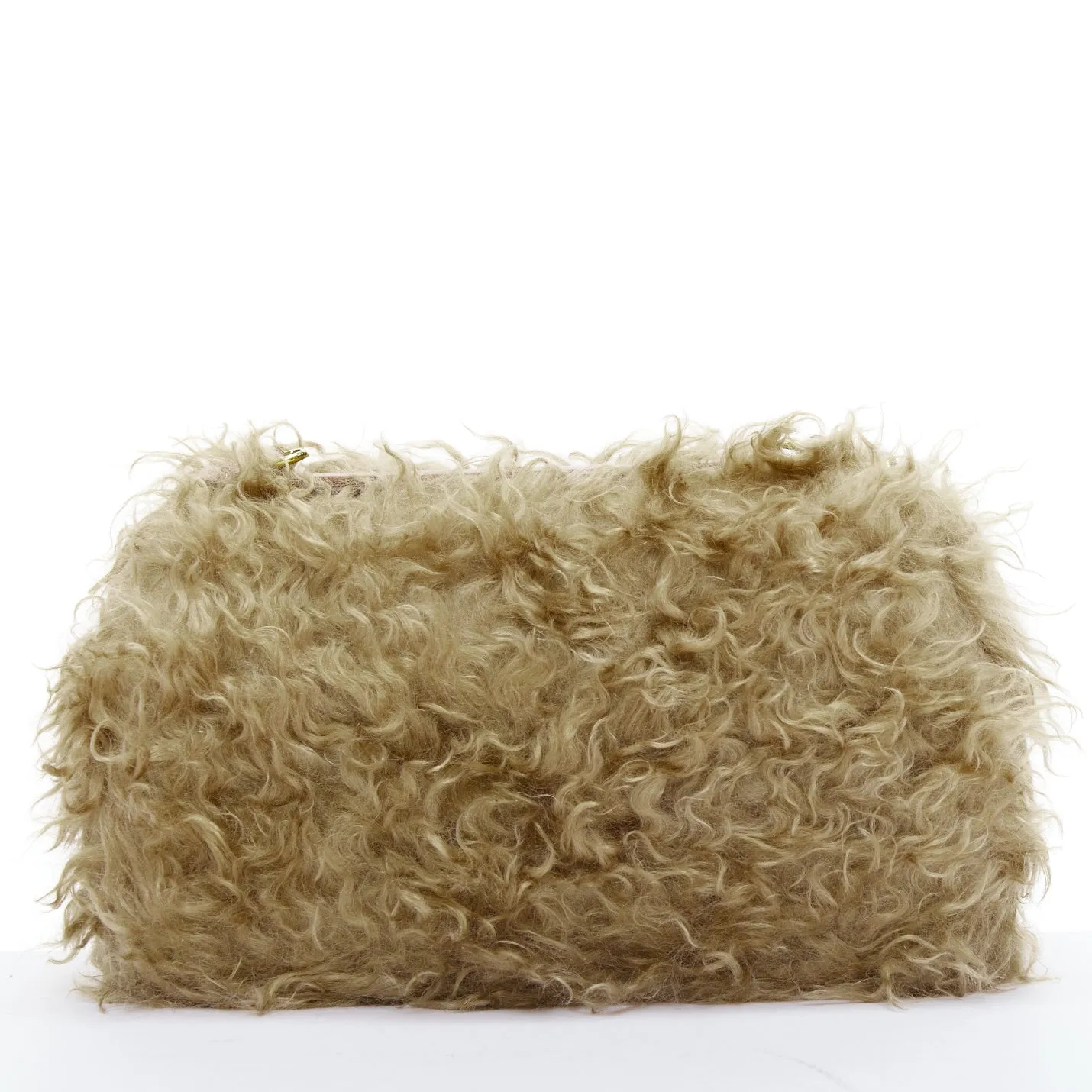BURBERRY Lola Mohair Limited Edition lamb shearling gold TB crossbody bag