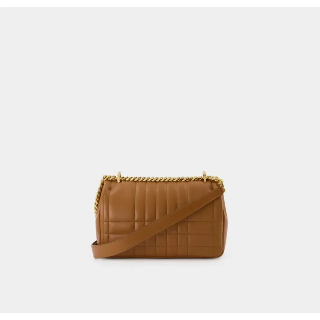 Burberry Lola Quilted Leather Crossbody Bag In Marple Brown