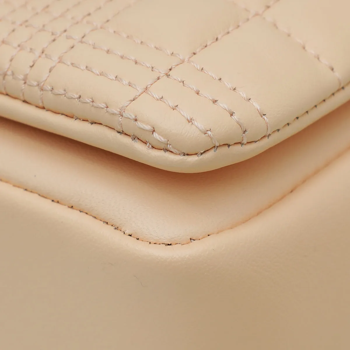 Burberry Peach Pink Quilted Lola Small Chain Bag