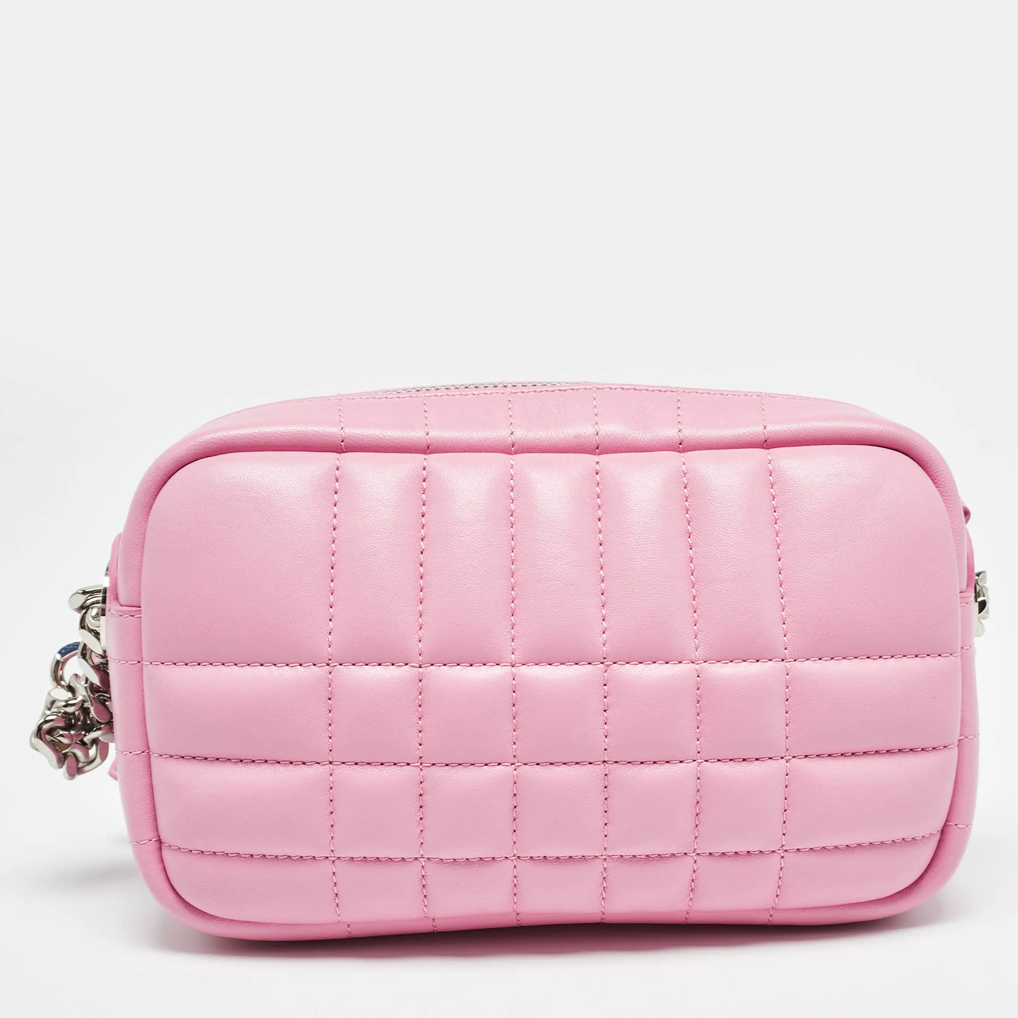 BURBERRY Pink Quilted Leather Mini Lola Camera Bag