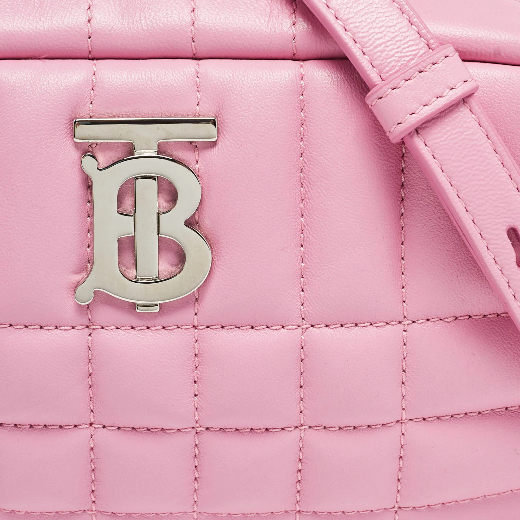 BURBERRY Pink Quilted Leather Mini Lola Camera Bag