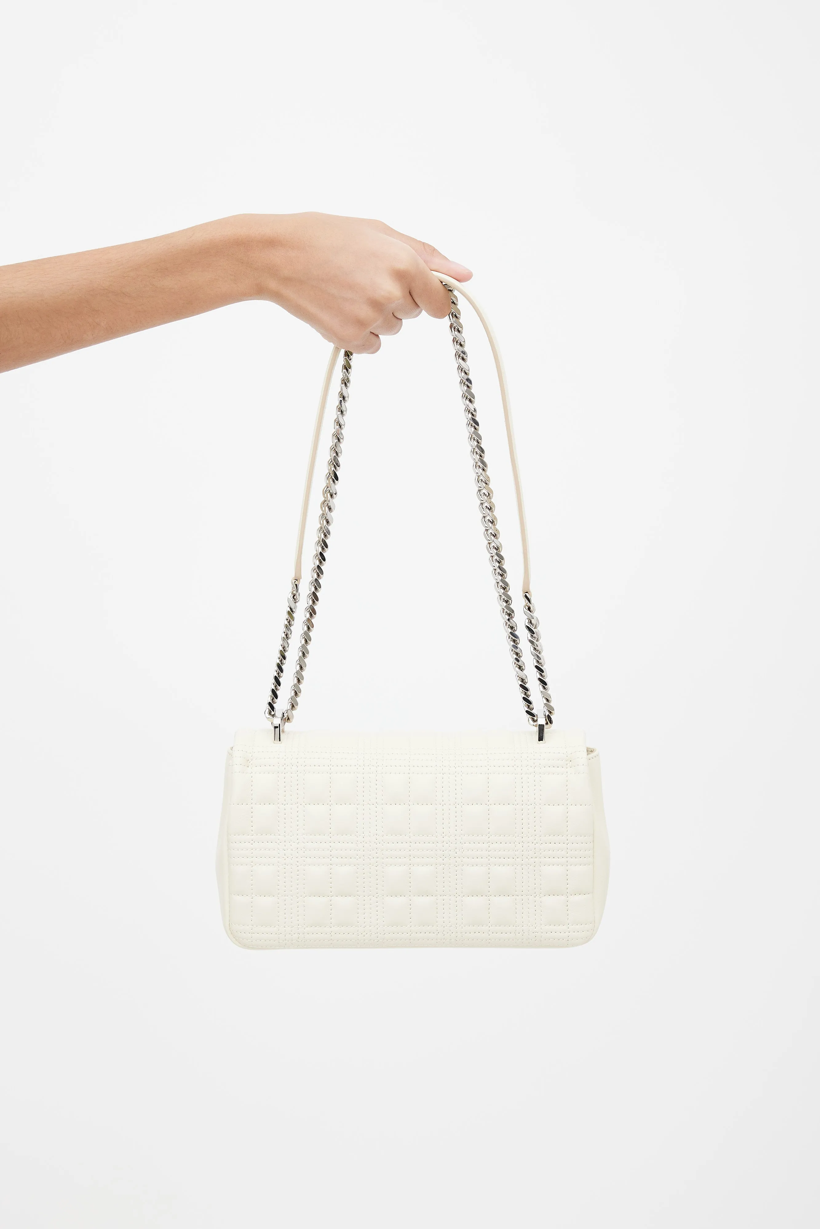 Burberry White Quilted Leather Lola Bag