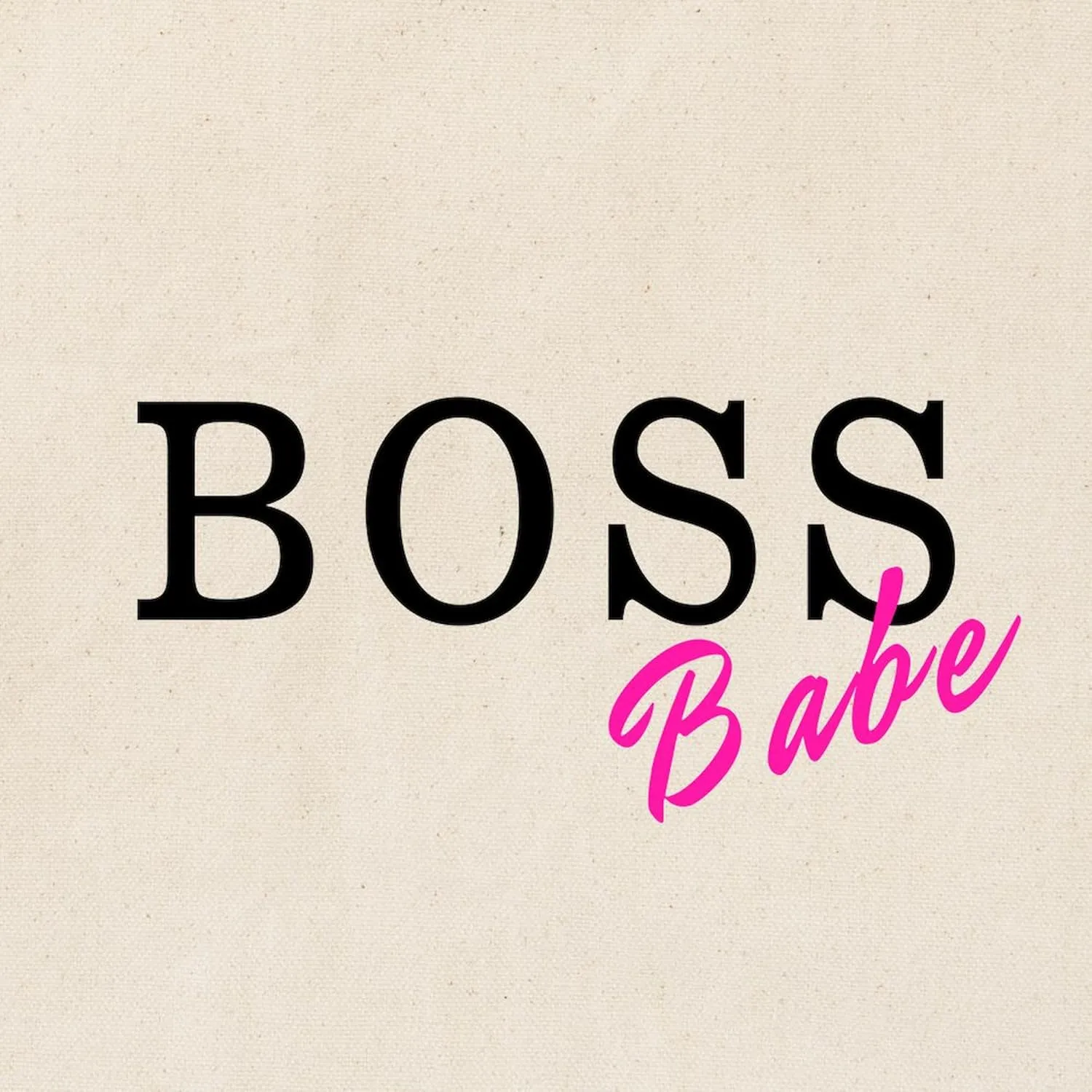 CafePress Boss Babe Black Tote Bag Natural Canvas Tote Bag, Reusable Shopping Bag