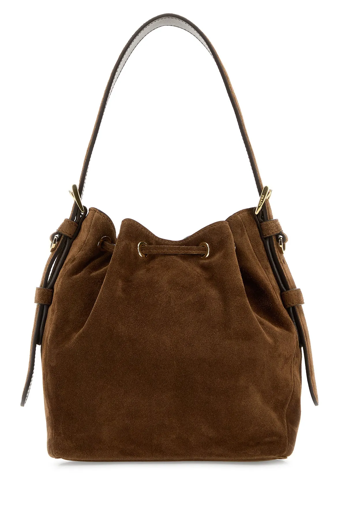 Caramel suede bucket bag