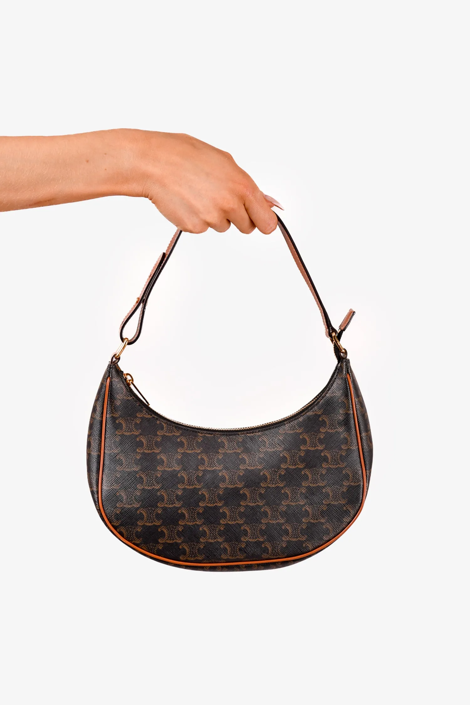 Celine 2022 Brown Triomphe Canvas/Leather Ava Bag
