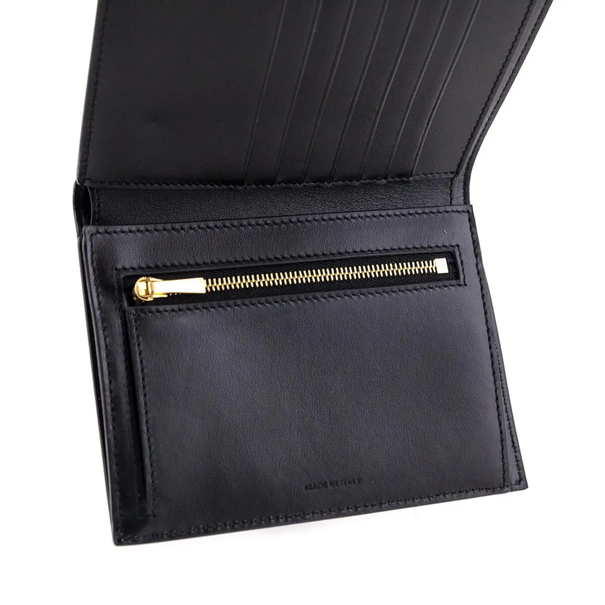 Celine Black Grained Calfskin Medium Multifunction Strap Wallet