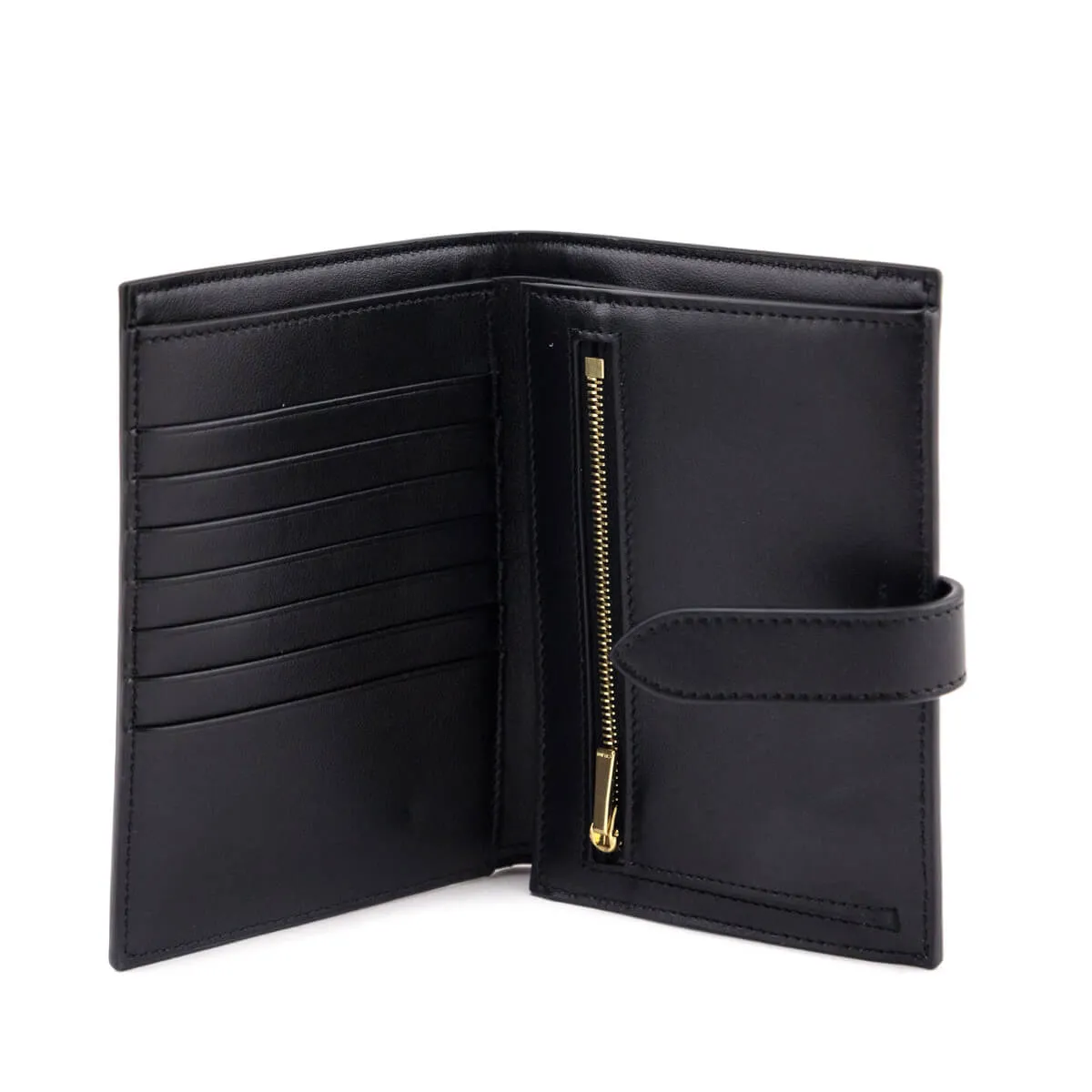 Celine Black Grained Calfskin Medium Multifunction Strap Wallet