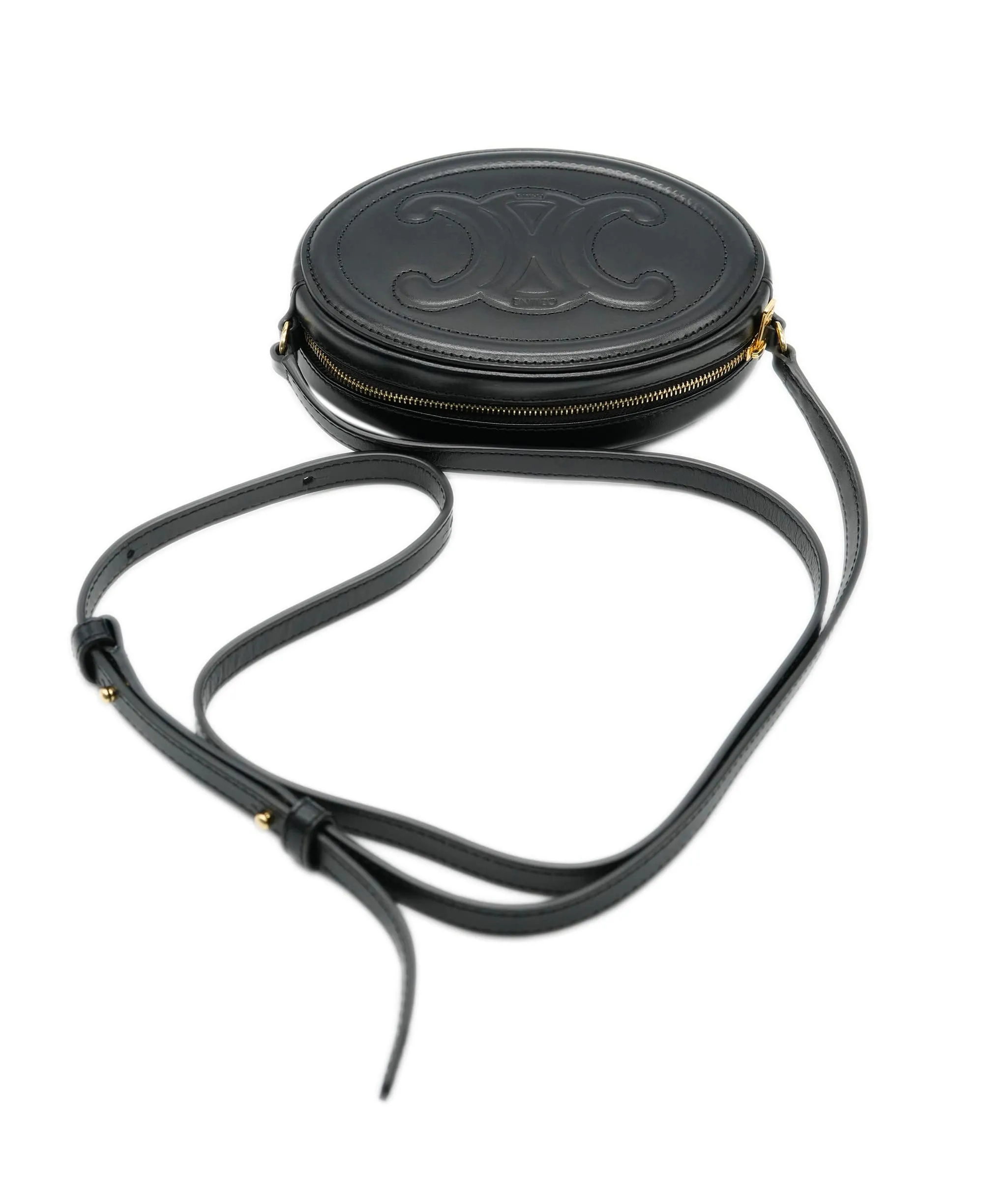 CELINE Crossbody Oval Purse Cuir Triomphe in smooth calfskin ASL10454