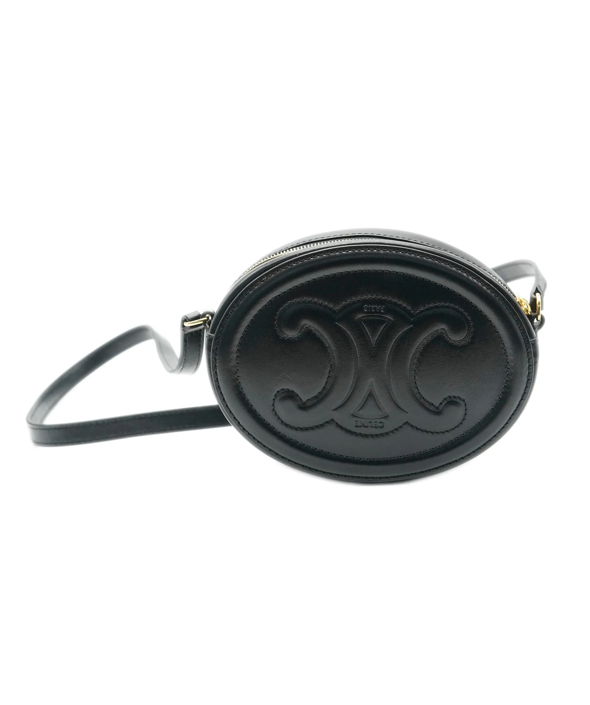 CELINE Crossbody Oval Purse Cuir Triomphe in smooth calfskin ASL10454