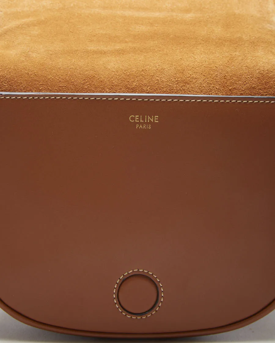 Celine Folco Cuir Triomphe Brown Calfskin Bag - O/S