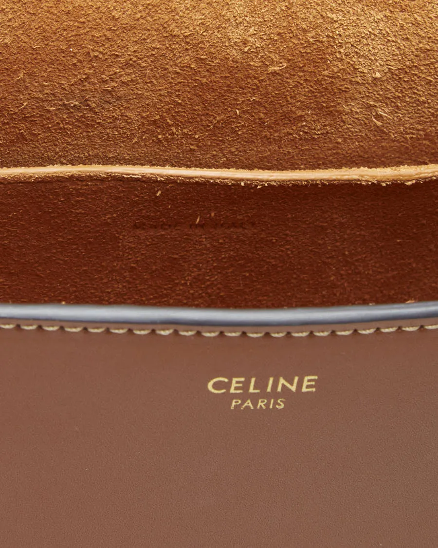 Celine Folco Cuir Triomphe Brown Calfskin Bag - O/S