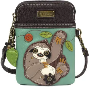CHALA Handbags Sloth Cellphone Crossbody Handbag - Convertible Strap Sloth Lovers