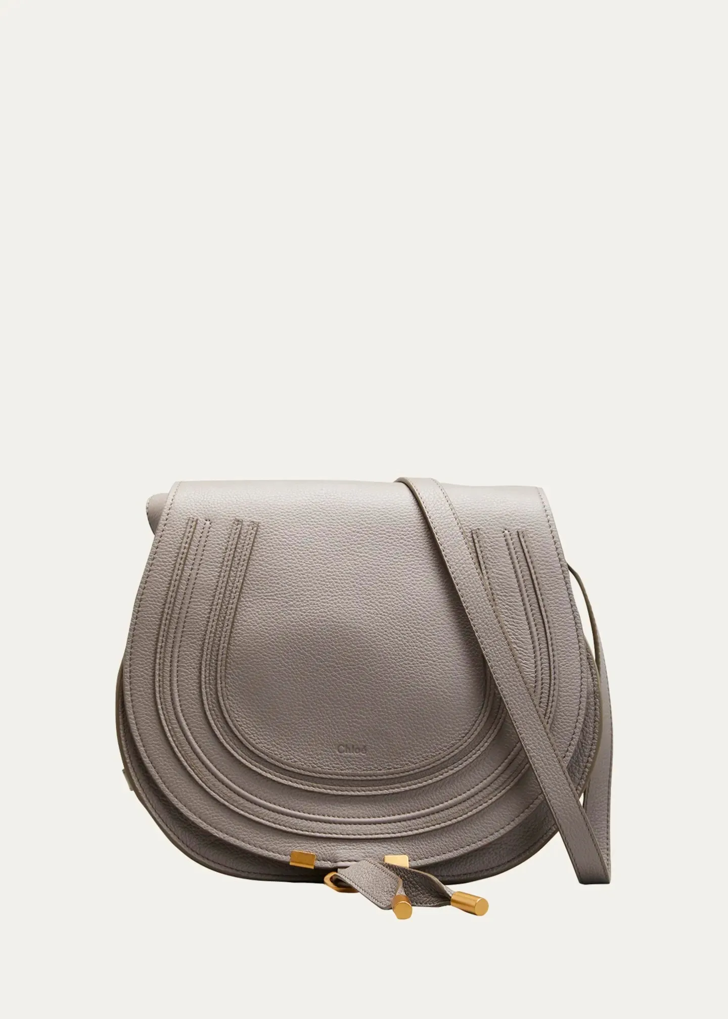 CHLOÉ  MARCIE MEDIUM CALFSKIN LEATHER SADDLE BAG