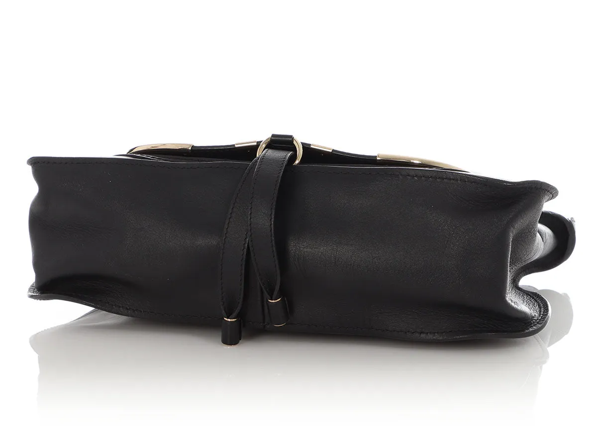 Chloé Medium Black Metal Trim Marcie Shoulder Bag