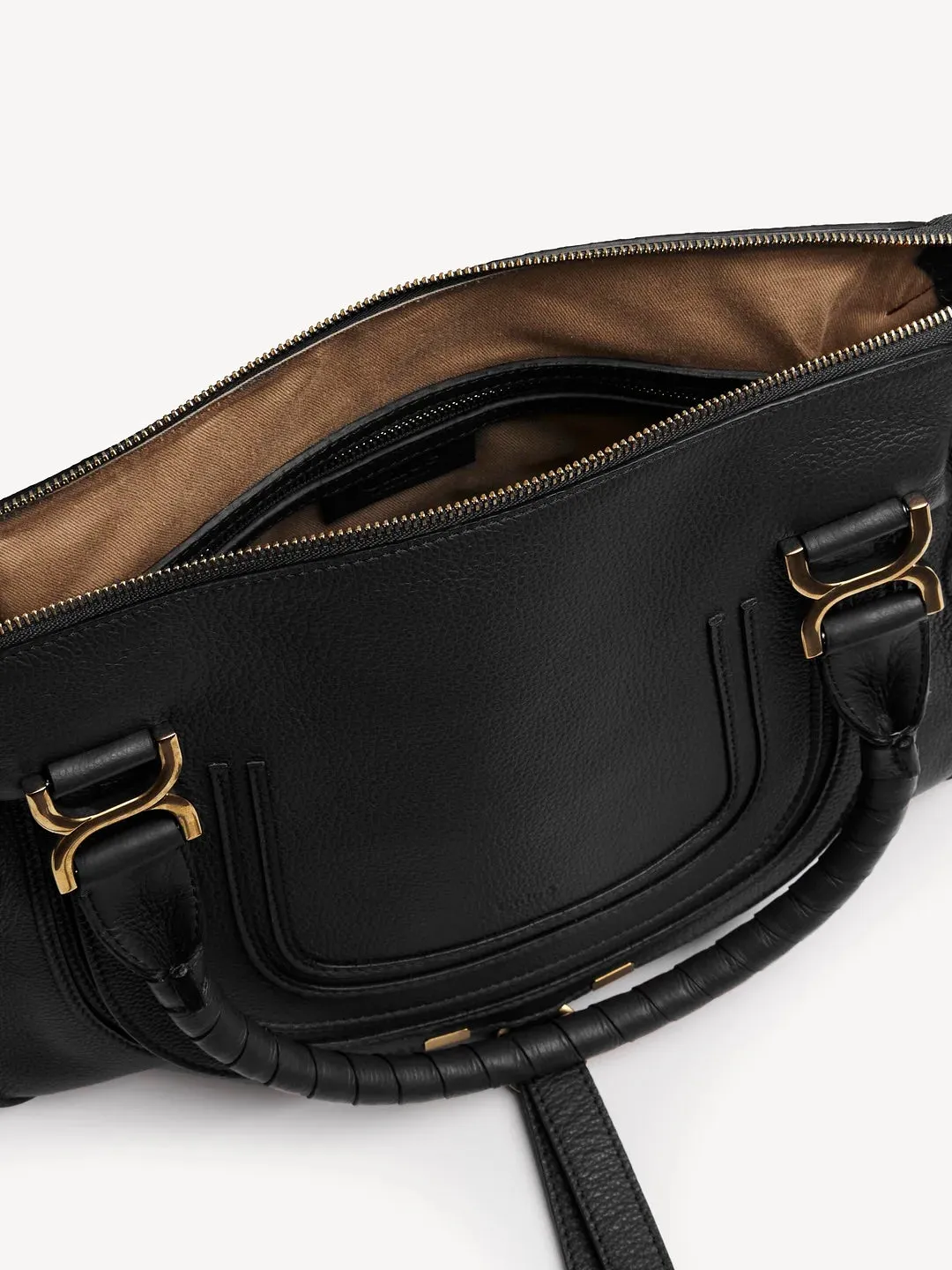 CHLOÉ MEDIUM MARCIE GRAINED CALFSKIN LEATHER BAG