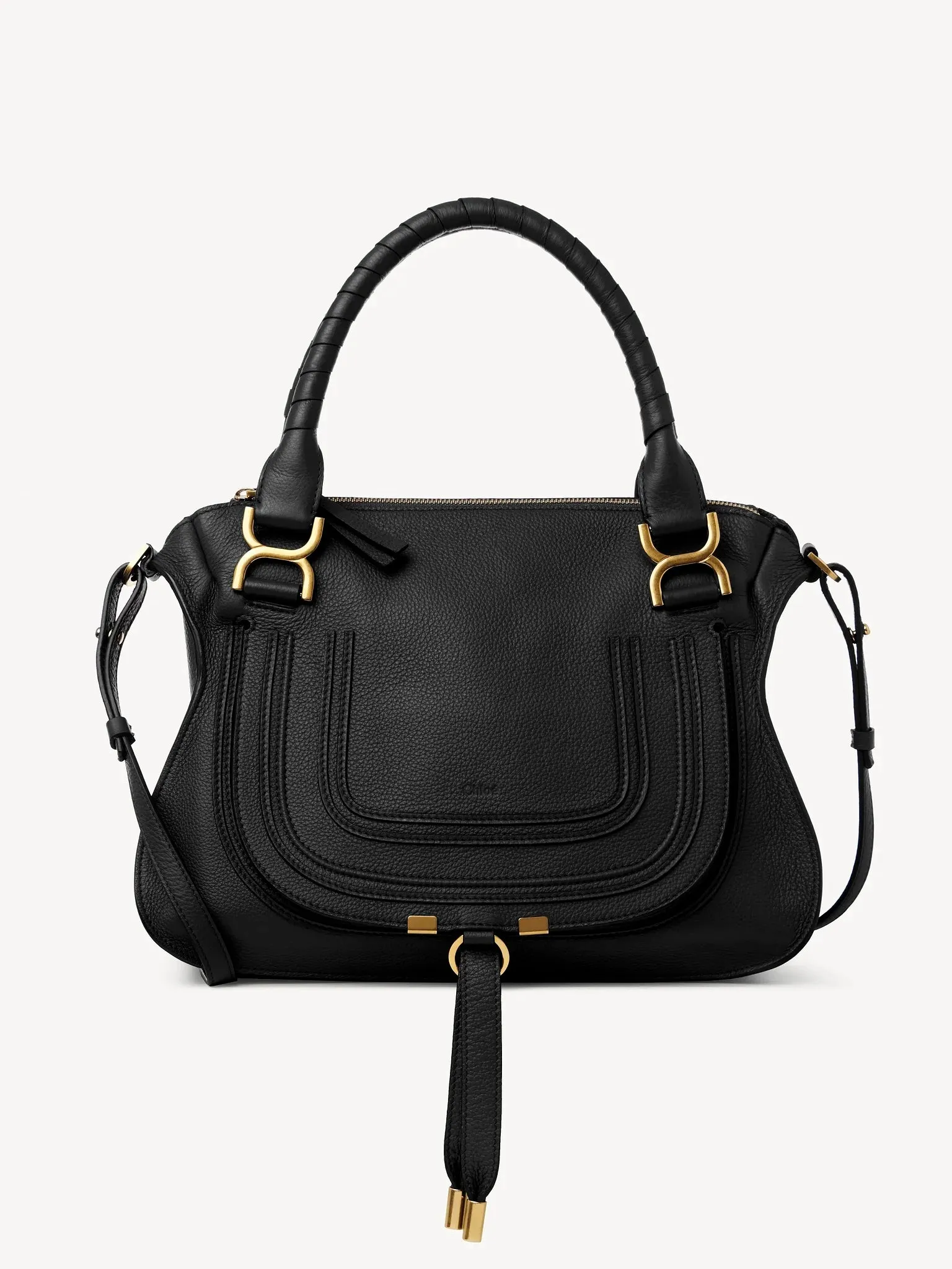 CHLOÉ MEDIUM MARCIE GRAINED CALFSKIN LEATHER BAG