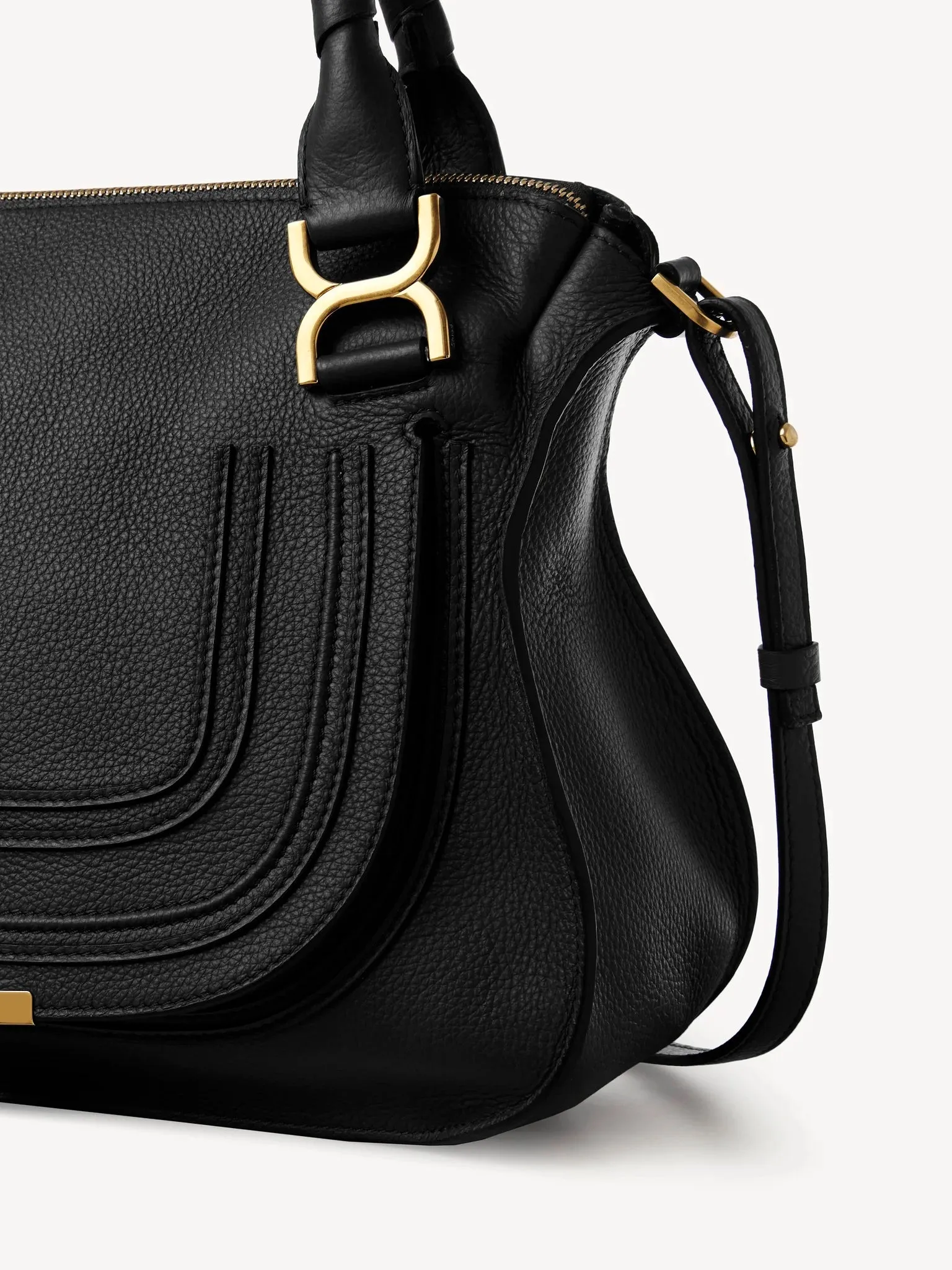 CHLOÉ MEDIUM MARCIE GRAINED CALFSKIN LEATHER BAG