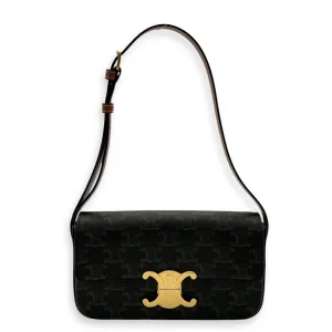 Claude Triomphe Shoulder Bag Brown in Coated Canvas, Gold hardware