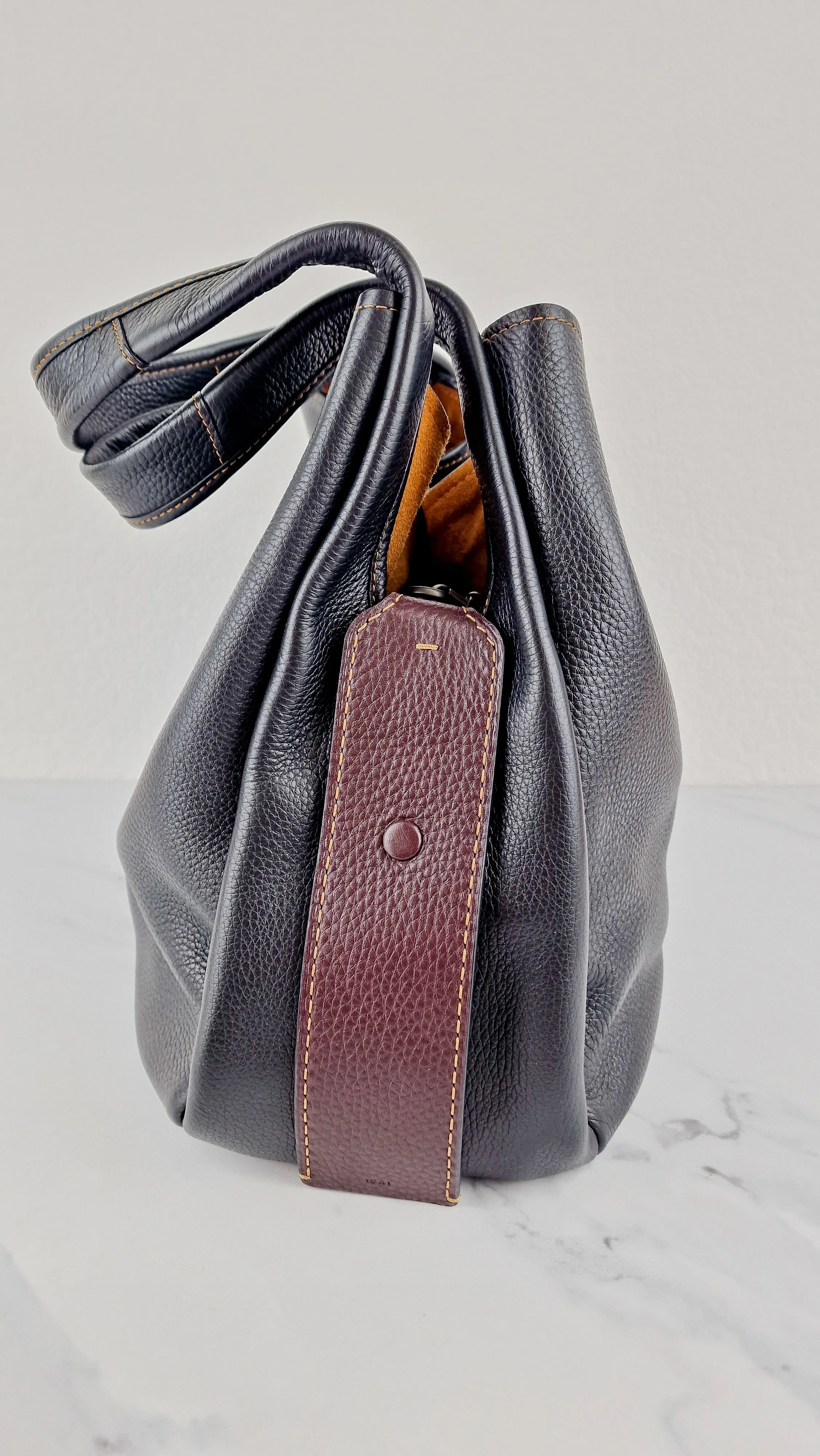 Coach 1941 Bandit Hobo 39 Bag in Black and Oxblood - Pebble Leather - 2 in 1 handbag - Coach 86760