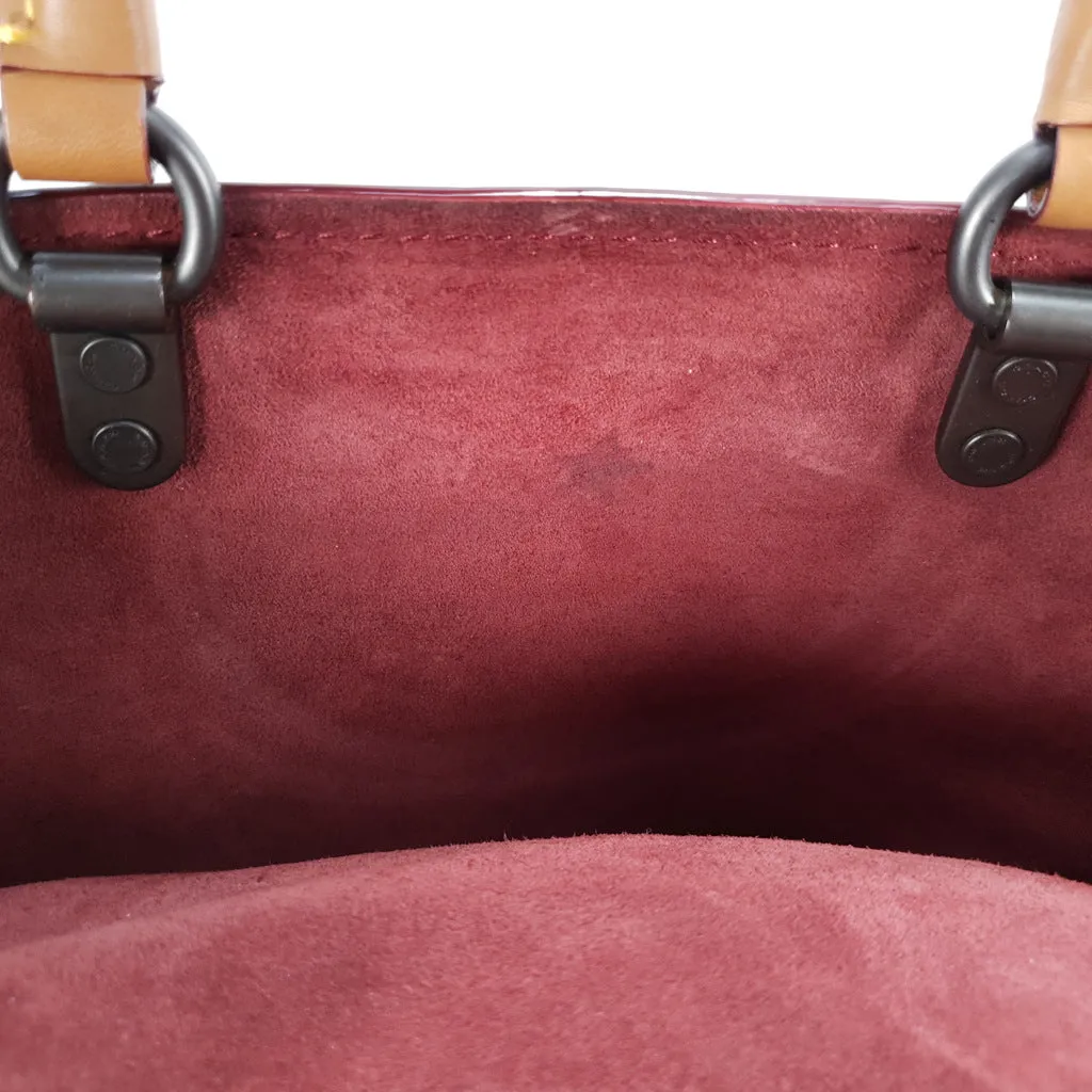 Coach 1941 Rogue 31 in Light Saddle Brown Pebbled Leather & Burgundy Suede Lining - SAMPLE BAG