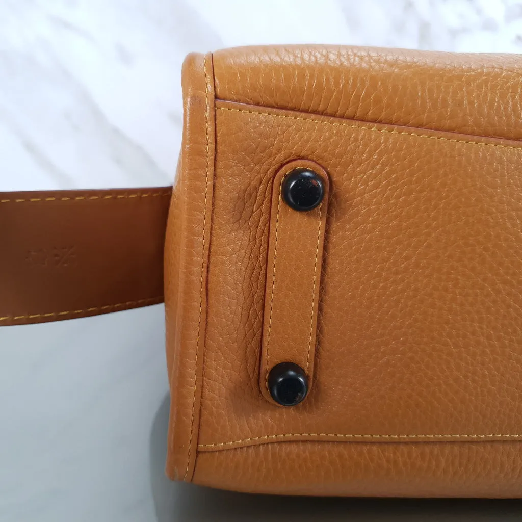 Coach 1941 Rogue 31 in Light Saddle Brown Pebbled Leather & Burgundy Suede Lining - SAMPLE BAG