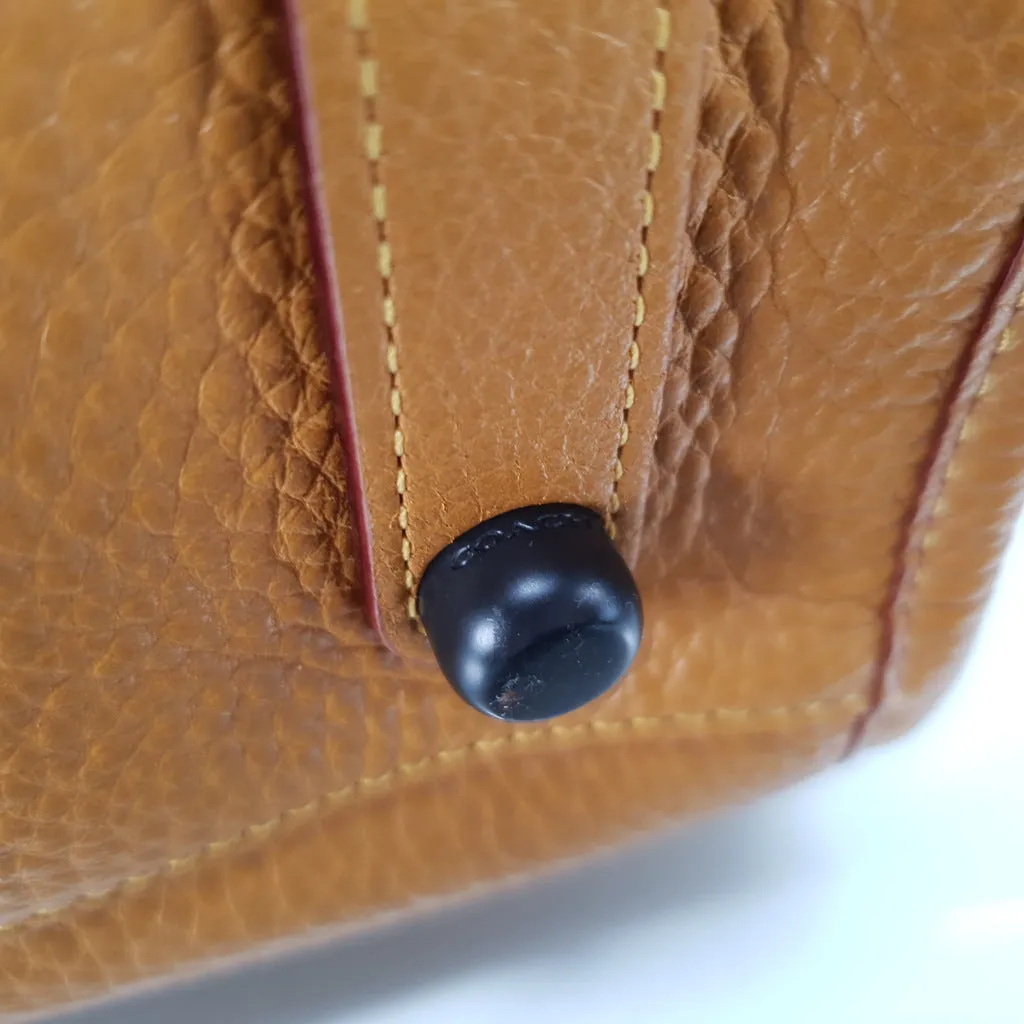 Coach 1941 Rogue 31 in Light Saddle Brown Pebbled Leather & Burgundy Suede Lining - SAMPLE BAG