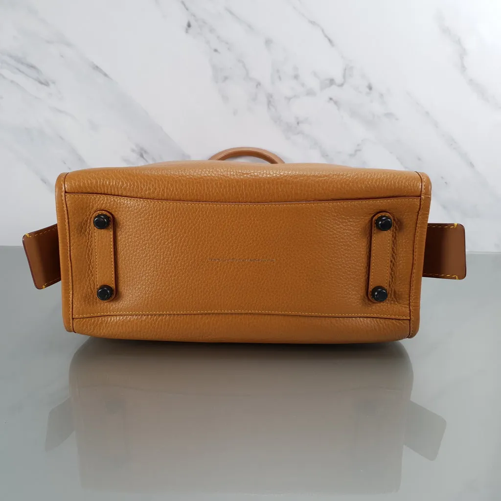 Coach 1941 Rogue 31 in Light Saddle Brown Pebbled Leather & Burgundy Suede Lining - SAMPLE BAG
