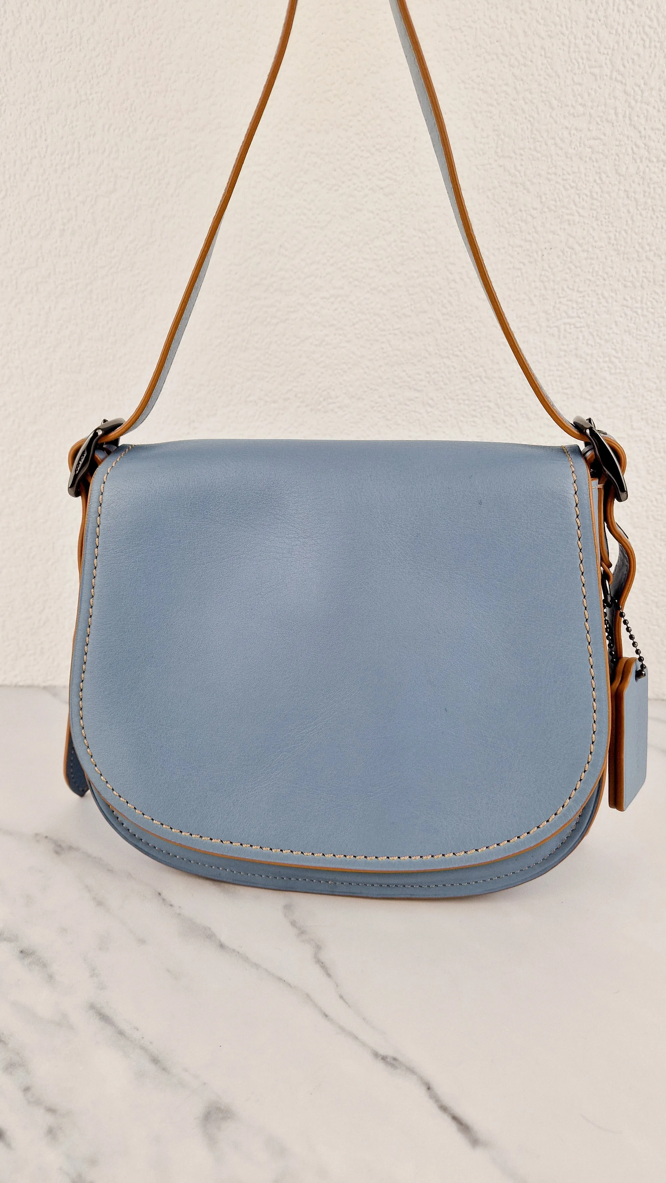 Coach 1941 Saddle 23 Bag in Cornflower Blue Smooth Leather - 75th Anniversary Limited Edition - Coach 37875