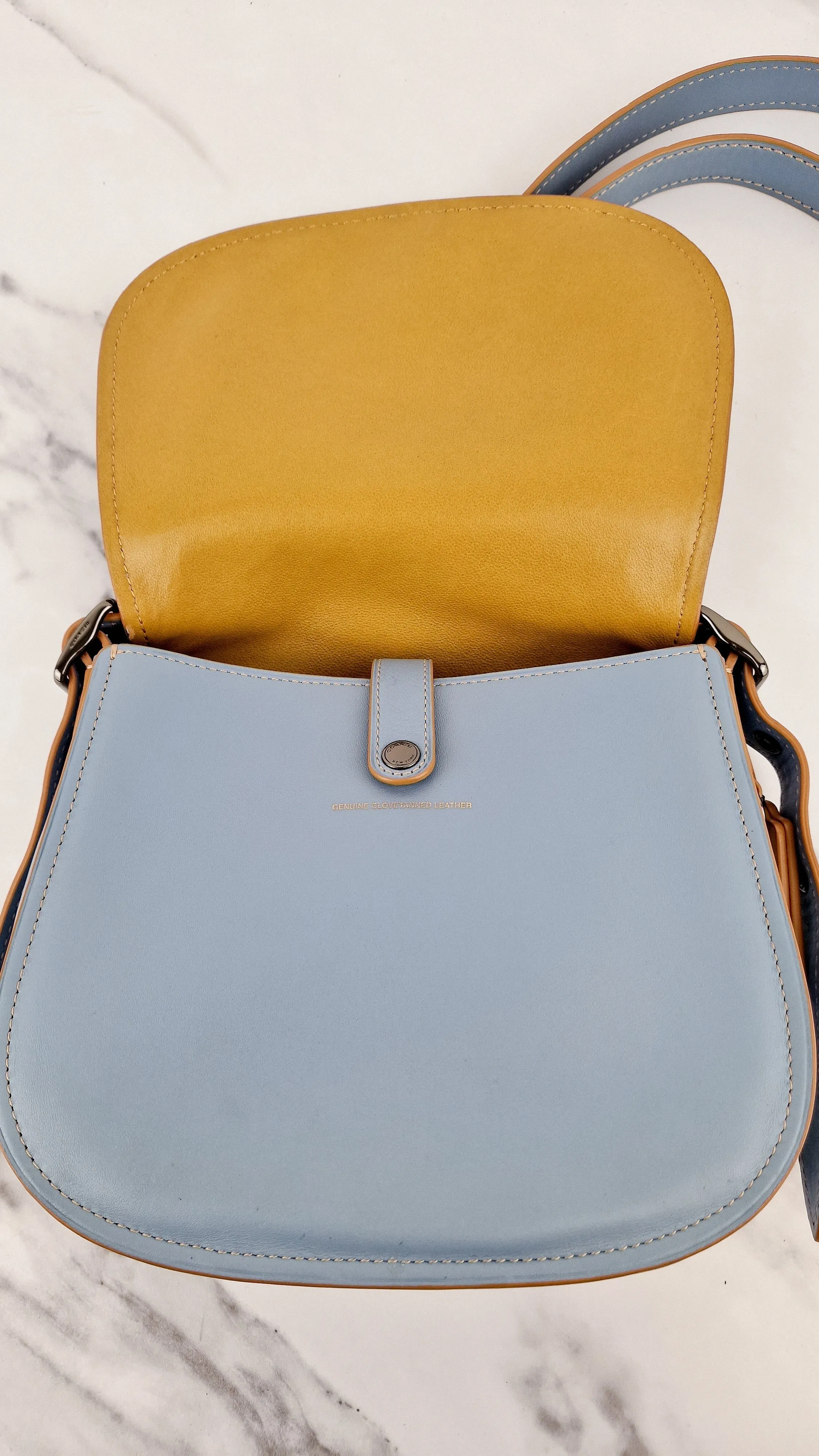 Coach 1941 Saddle 23 Bag in Cornflower Blue Smooth Leather - 75th Anniversary Limited Edition - Coach 37875
