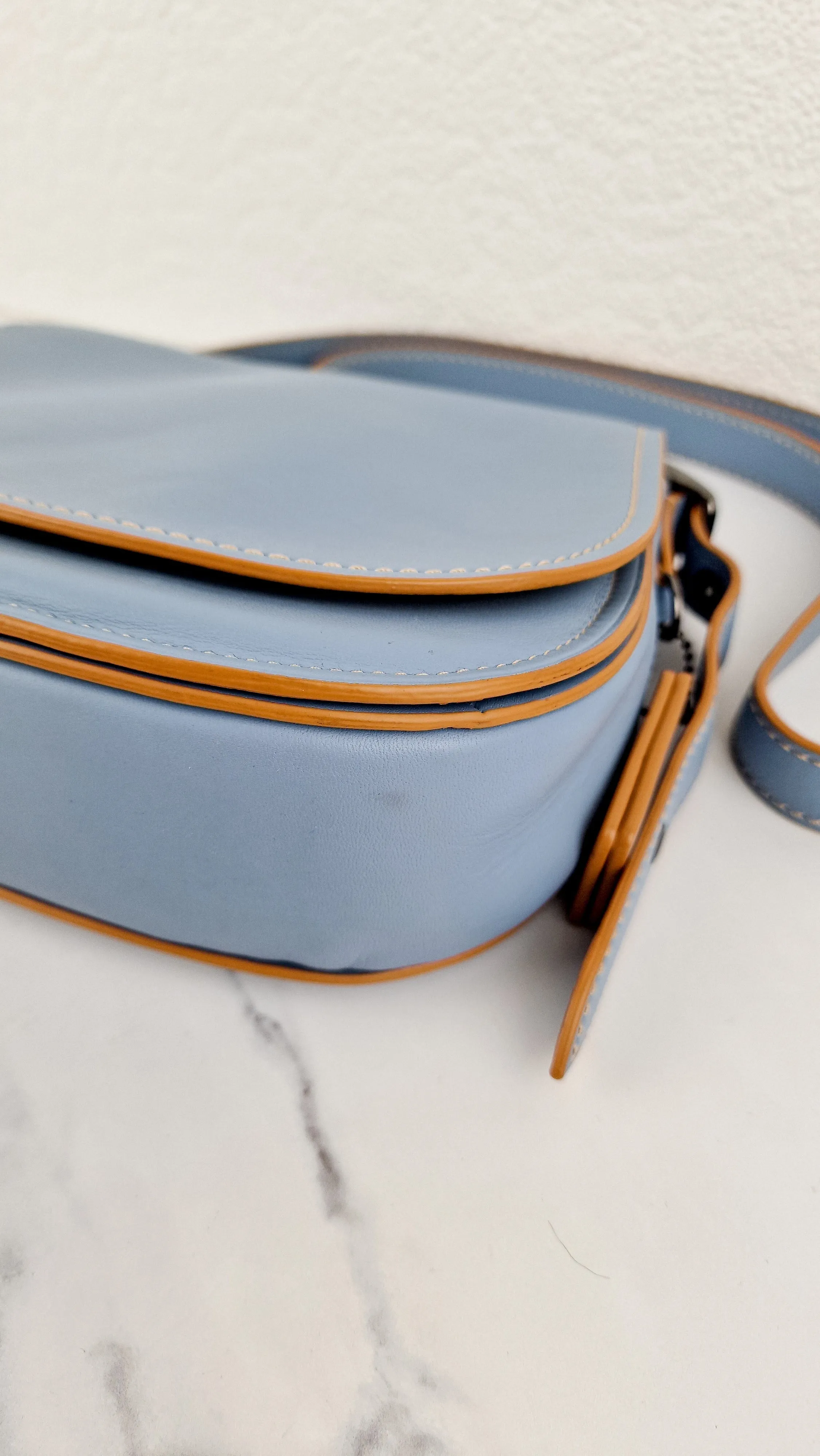 Coach 1941 Saddle 23 Bag in Cornflower Blue Smooth Leather - 75th Anniversary Limited Edition - Coach 37875