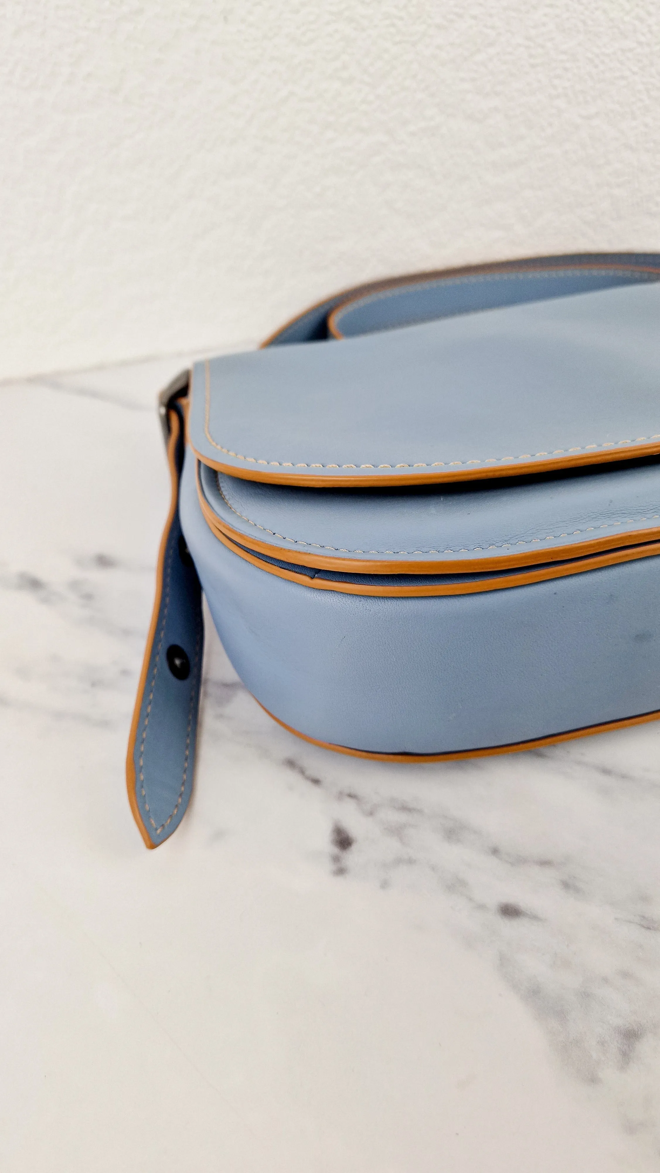 Coach 1941 Saddle 23 Bag in Cornflower Blue Smooth Leather - 75th Anniversary Limited Edition - Coach 37875