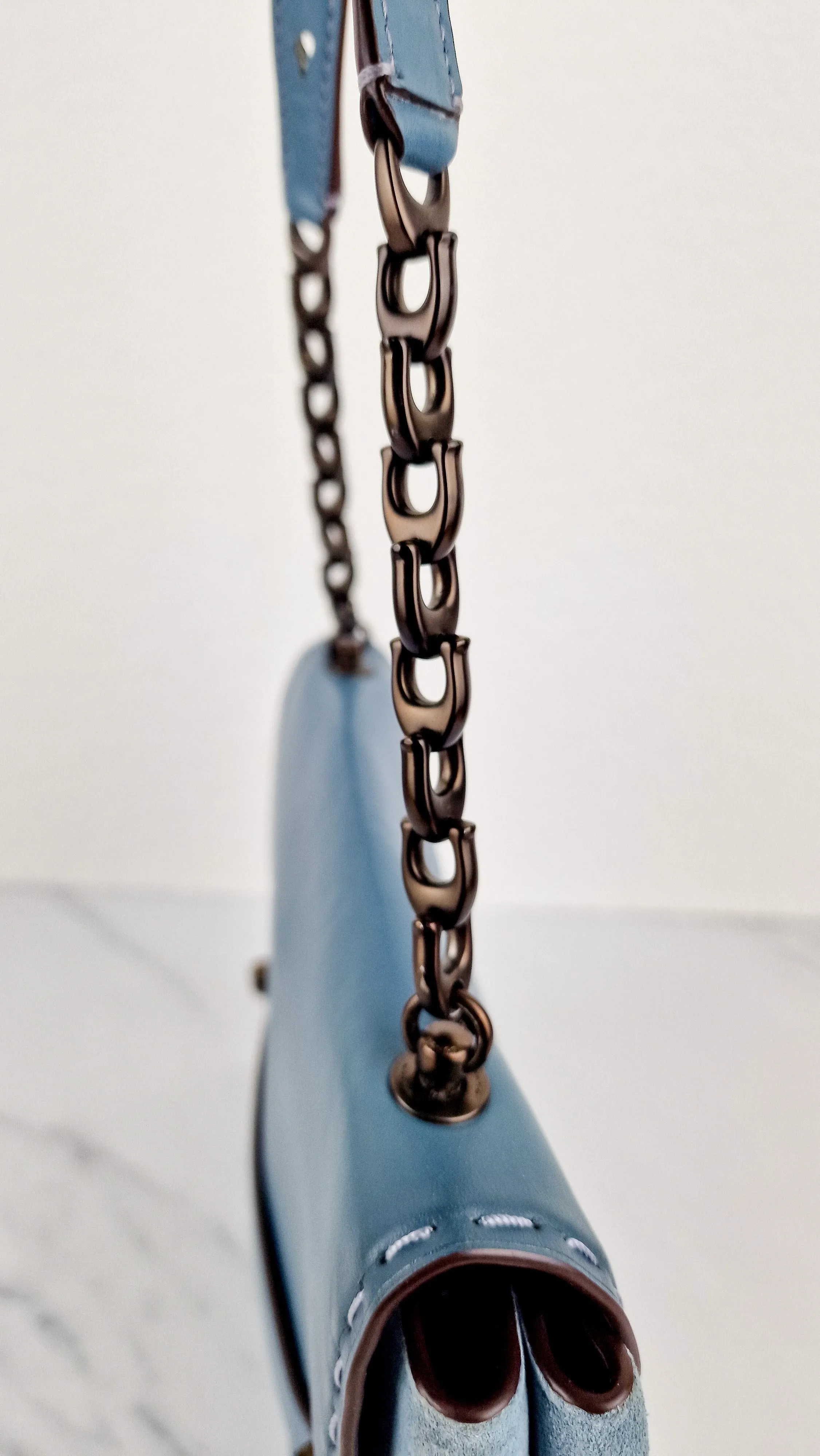 Coach 1941 Swagger Crossbody Chambray Blue Suede & Smooth Leather - Clutch Shoulder Bag Coach 25833
