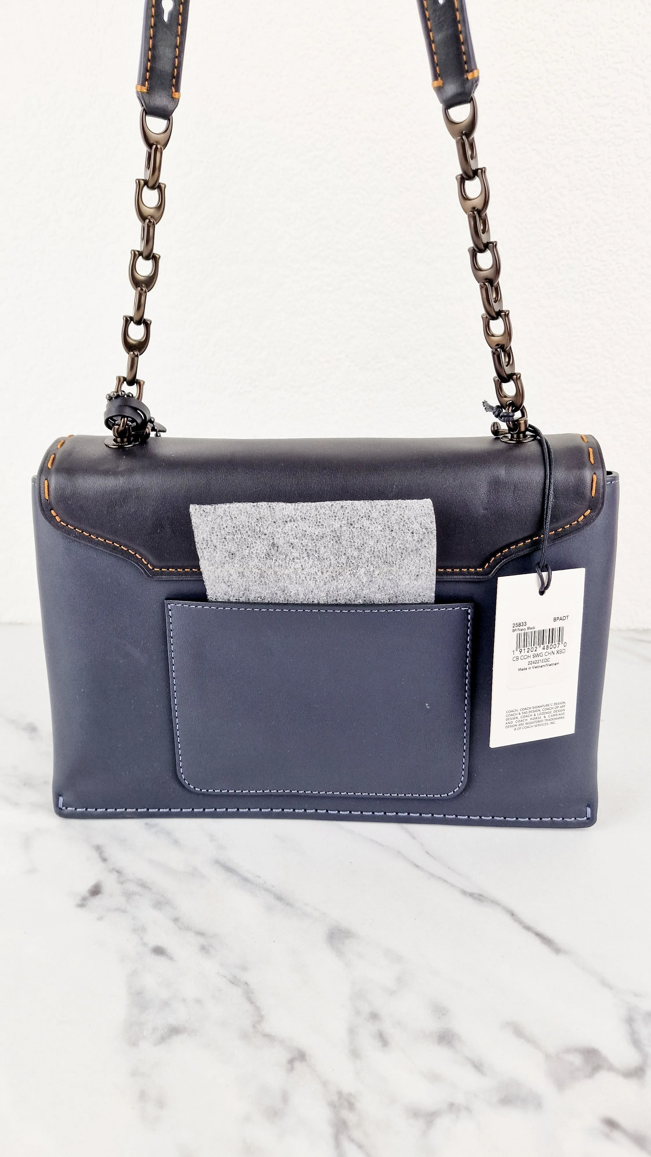 Coach 1941 Swagger Crossbody in Dark Blue Colorblock Smooth Leather Coach 25833