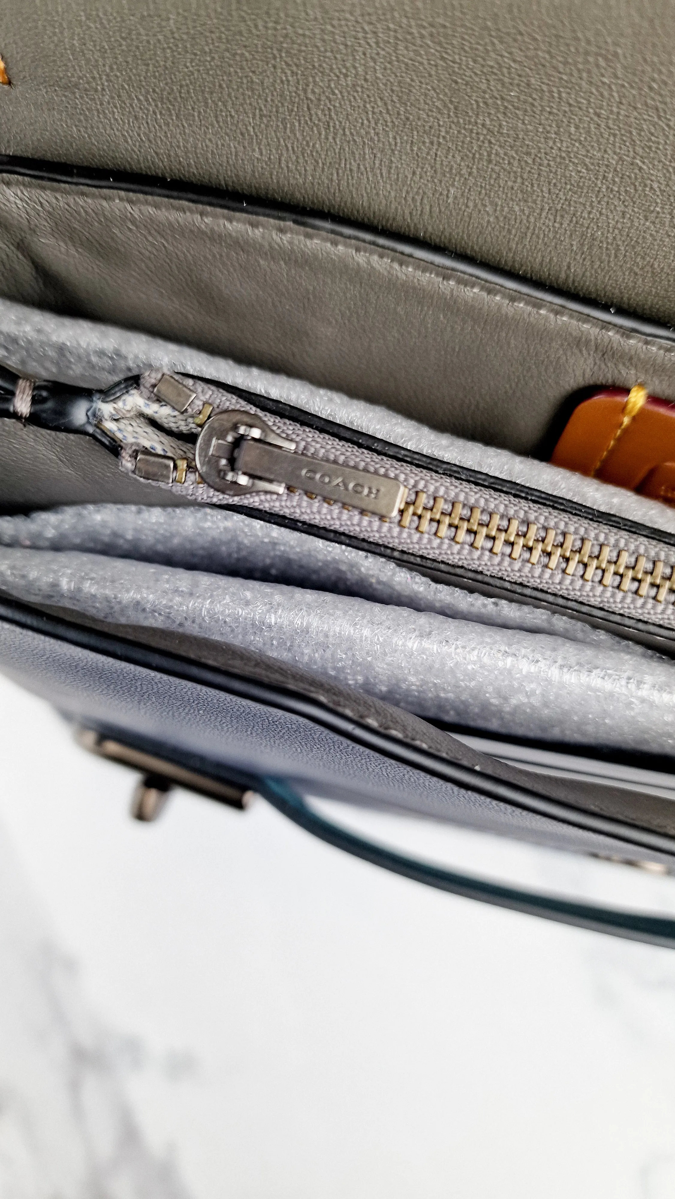 Coach 1941 Swagger Crossbody in Dark Blue Colorblock Smooth Leather Coach 25833