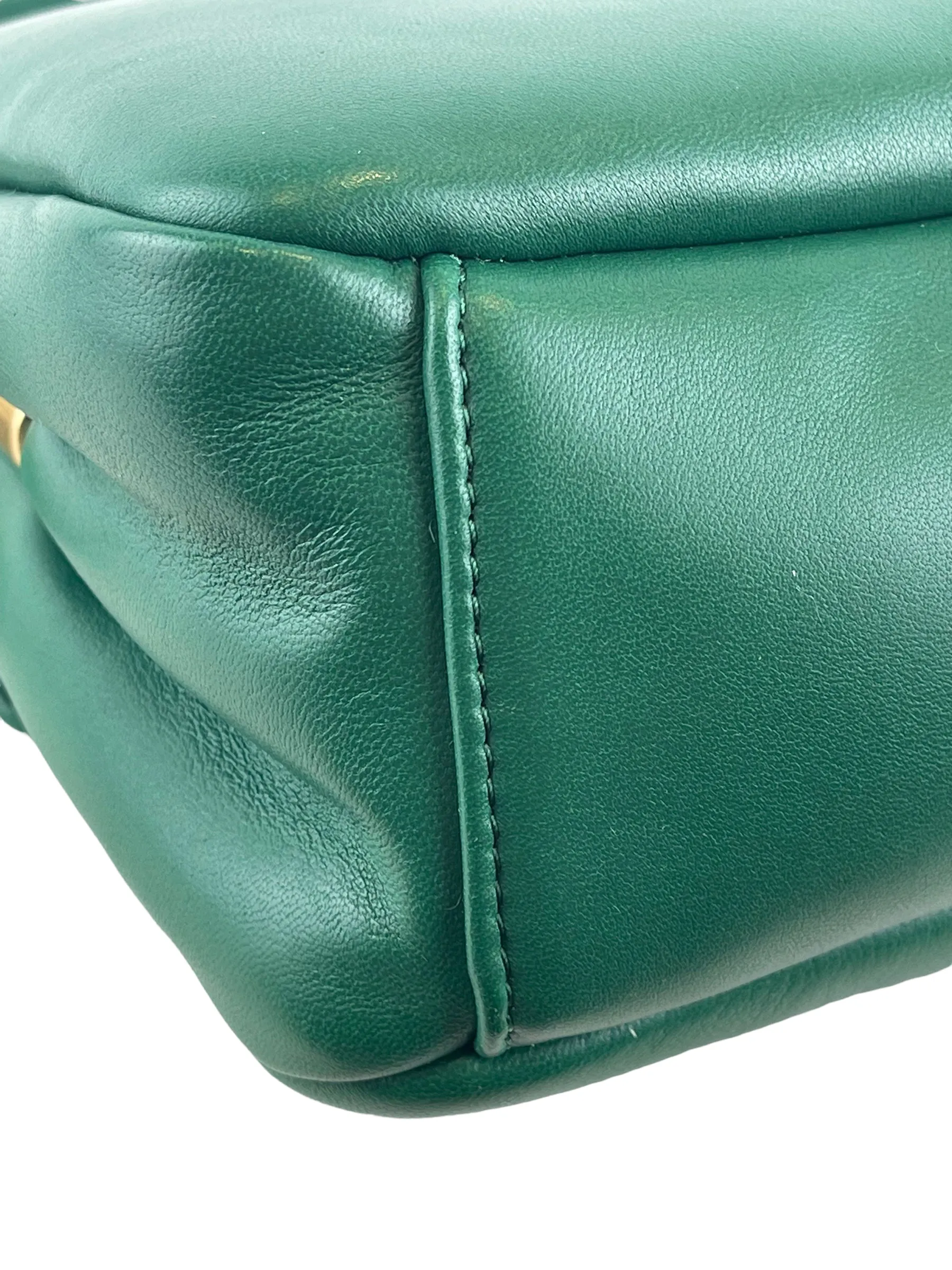 Coach Green Quilted Leather " Pillow Tabby" 26 Shoulder Bag